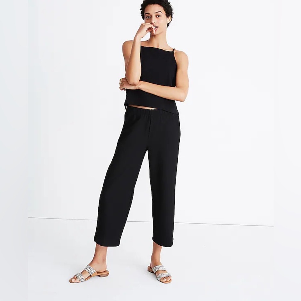 Madewell Ribbed Pull On Pants in Black Coal in XS